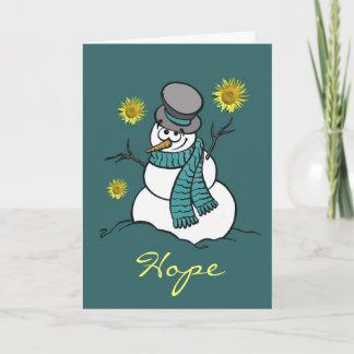 Tarjeta de felicitación de la esperanza del muñeco