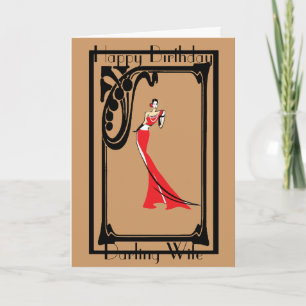 TARJETA DE FELICITACIÓN DE LA ESPOSA DEL ART DÉCO