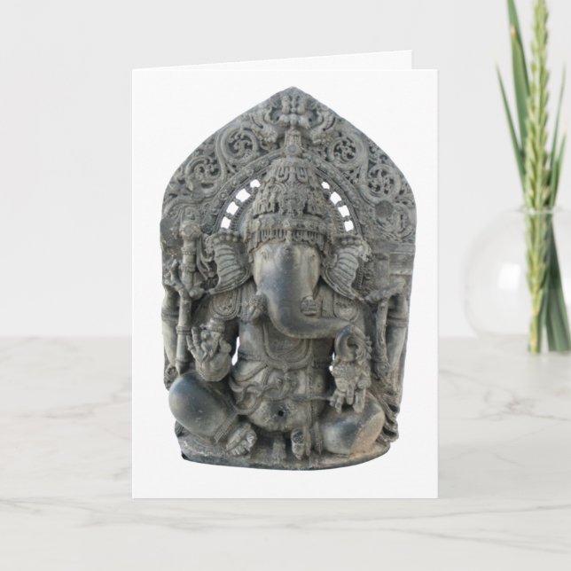 Tarjeta de felicitación de la estatua de Ganesh (Anverso)