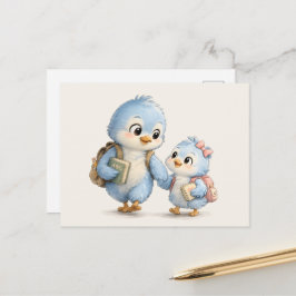 Tarjeta de felicitación de la familia de pájaros a