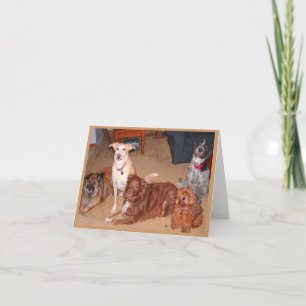 Tarjeta de felicitación de la familia Dog