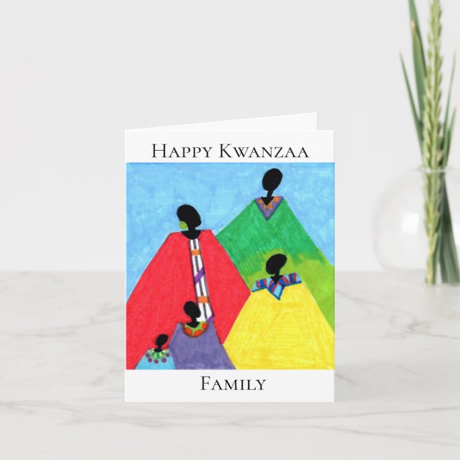 Tarjeta de felicitación de la familia Kwanzaa (Anverso)
