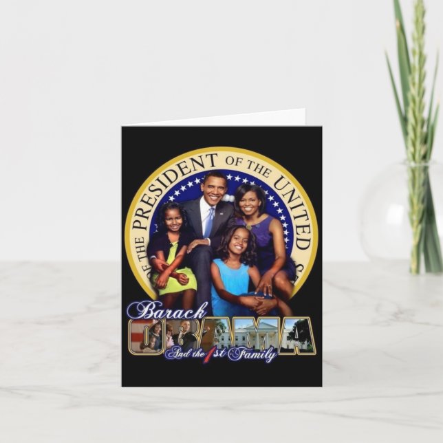 Tarjeta de felicitación de la FAMILIA OBAMA-1ST (Anverso)