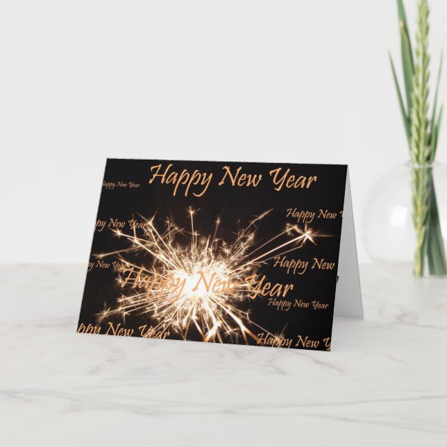 Tarjeta de felicitación de la Feliz Año Nuevo (Anverso)