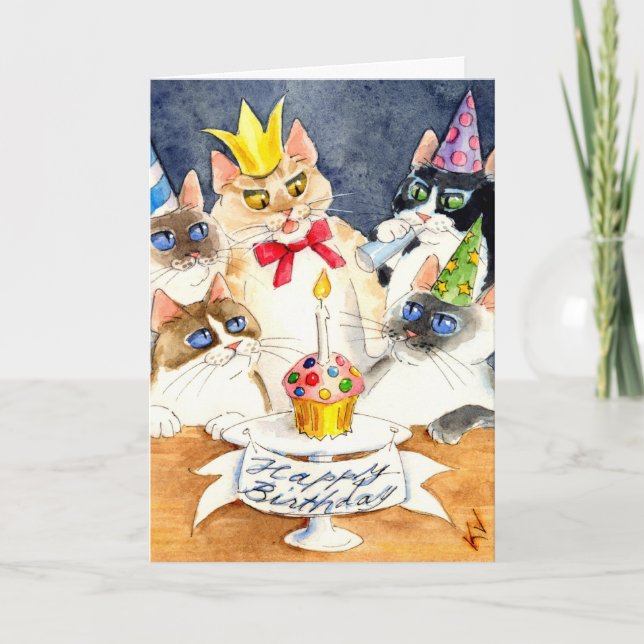 Tarjeta de felicitación de la fiesta de cumpleaños (Anverso)