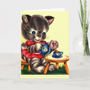 Tarjeta de felicitación de la fiesta del té del