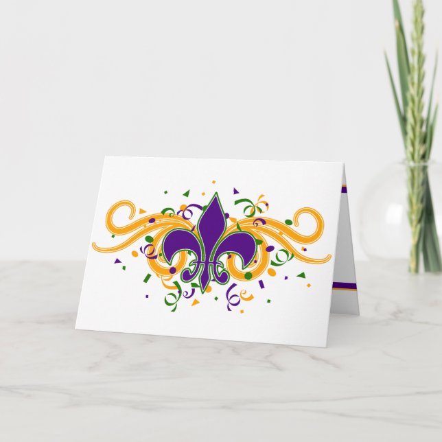 Tarjeta de felicitación de la flor de lis del (Anverso)