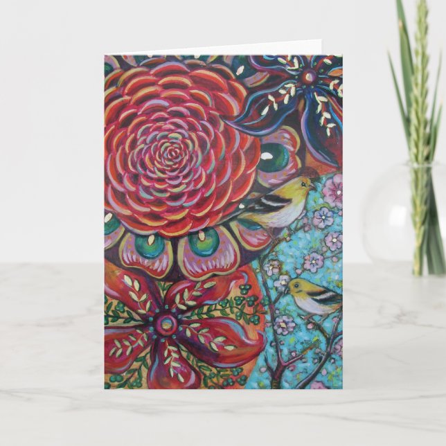 Tarjeta de felicitación de la floración de la (Anverso)