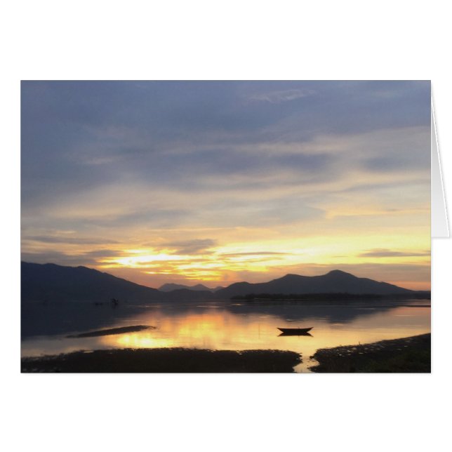 Tarjeta de felicitación de la foto de la puesta (Anverso (Horizontal))