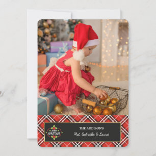 Tarjeta de felicitación de la foto de la tela