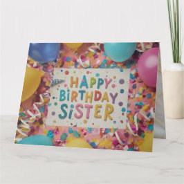 Tarjeta de felicitación de la hermana del cumpleañ
