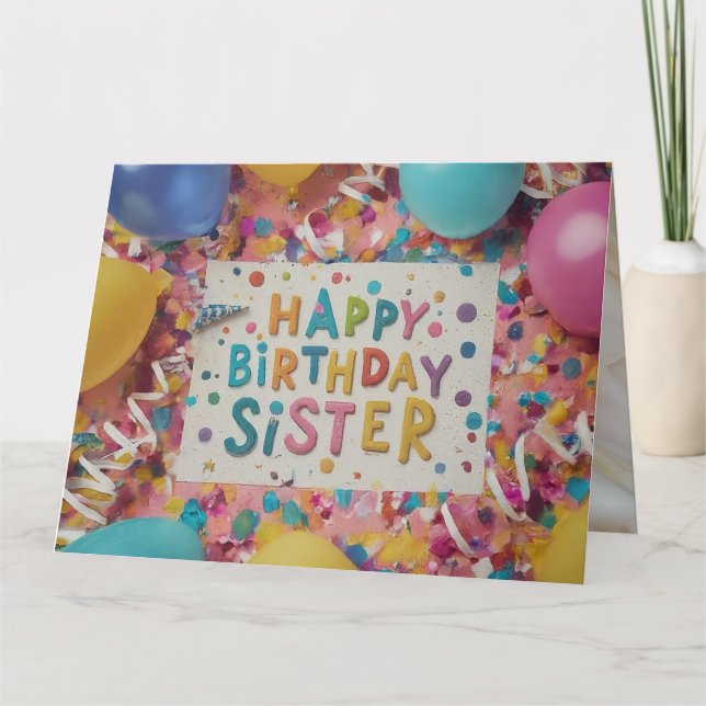 Tarjeta de felicitación de la hermana del cumpleañ (Anverso)