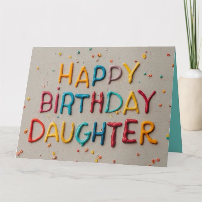 Tarjeta de felicitación de la hija de cumpleaños (Anverso)