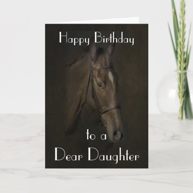 TARJETA DE FELICITACIÓN DE LA HIJA DEL CABALLO DE (Anverso)