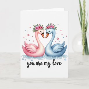 Tarjeta de felicitación de la historia de amor del