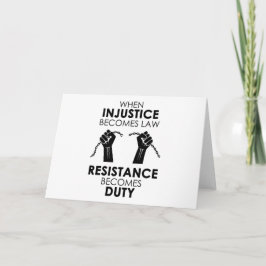 Tarjeta de felicitación de la injusticia