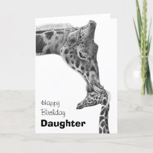 Tarjeta de felicitación de la jirafa y del becerro