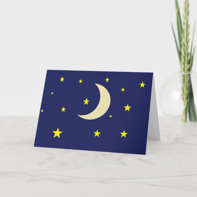 Tarjeta de felicitación de la luna y de las (Anverso)