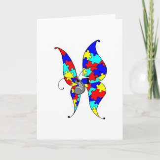 Tarjeta de felicitación de la mariposa del autismo