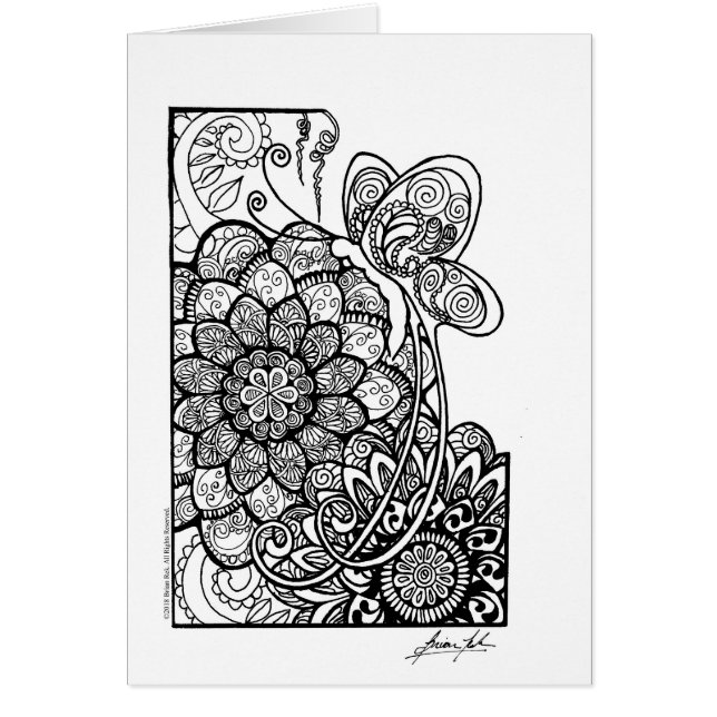 Tarjeta de felicitación de la mariposa - esconda (Frente)