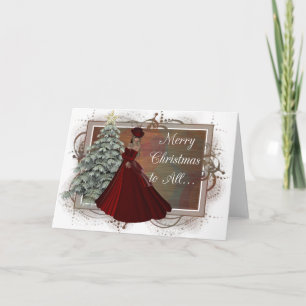 Tarjeta de felicitación de la mujer del navidad