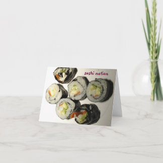 Tarjeta de felicitación de la nación del sushi