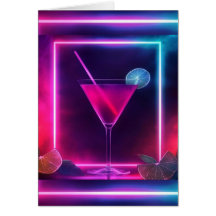 Tarjeta de felicitación de la Neon Cocktail Glass