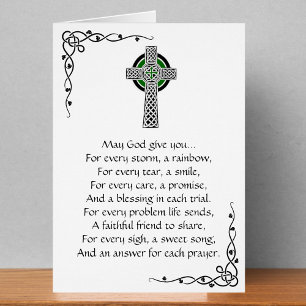 Tarjeta de felicitación de la oración irlandesa
