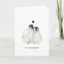 Tarjeta de felicitación de la pareja de pingüinos