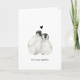 Tarjeta de felicitación de la pareja de pingüinos 