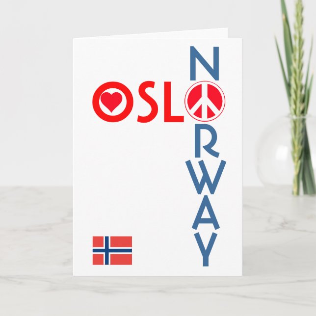 Tarjeta de felicitación de la paz del amor de Oslo (Anverso)