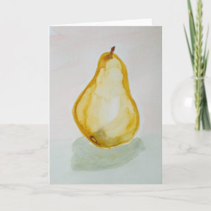 Tarjeta de felicitación de la pera de Acuarela