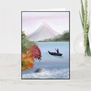 Tarjeta de felicitación de la pintura del monte