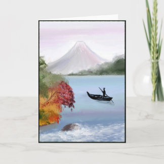Tarjeta de felicitación de la pintura del monte