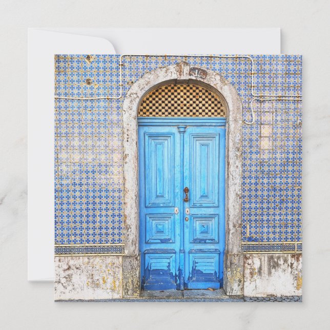 Tarjeta de felicitación de la puerta azul de Portu (Anverso)