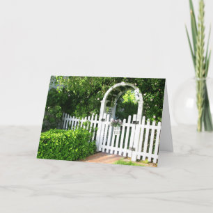 Tarjeta de felicitación de la puerta del jardín