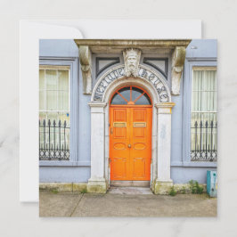 Tarjeta de felicitación de la puerta del naranja d