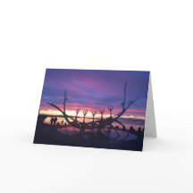 tarjeta de felicitación de la puesta de sol de rey