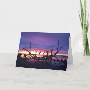 tarjeta de felicitación de la puesta de sol de rey