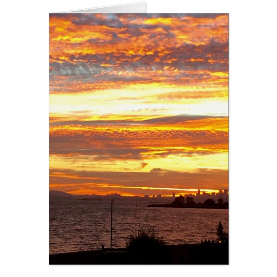 Tarjeta de felicitación de la puesta del sol
