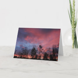 Tarjeta de felicitación de la puesta del sol de