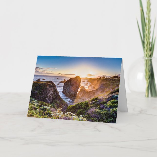 Tarjeta de felicitación de la puesta del sol de la (Anverso)