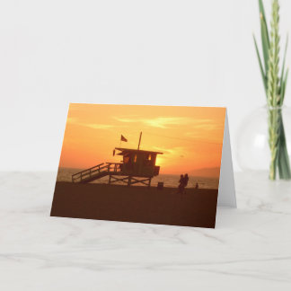 Tarjeta de felicitación de la puesta del sol de la