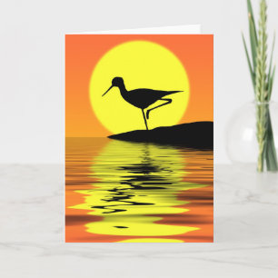 Tarjeta de felicitación de la puesta del sol del