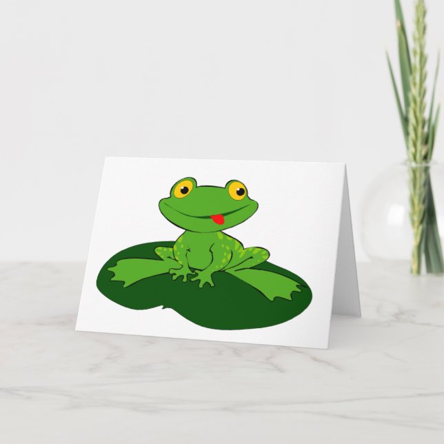Tarjeta de felicitación de la rana del dibujo (Anverso)