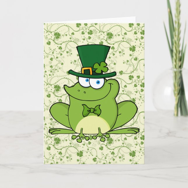 TARJETA DE FELICITACIÓN DE LA RANA DEL LEPRECHAUN (Anverso)