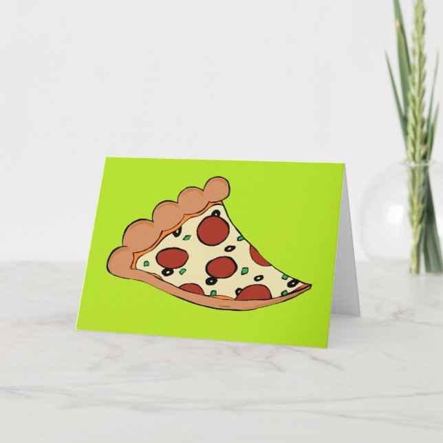 Tarjeta de felicitación de la rebanada de la pizza (Anverso)