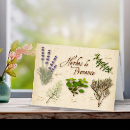 Tarjeta de felicitación de la receta de hierbas de