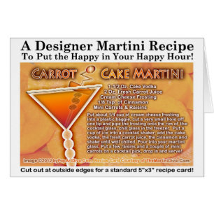 Tarjeta de felicitación de la receta de Martini de