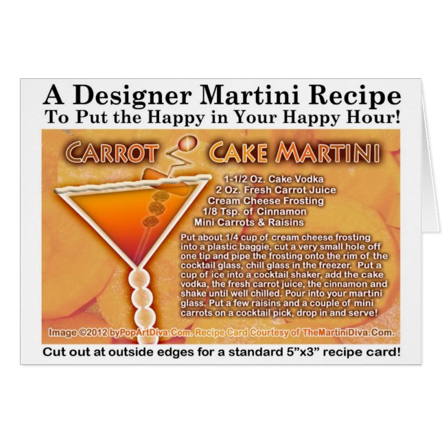 Tarjeta de felicitación de la receta de Martini de (Anverso (Horizontal))